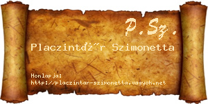Placzintár Szimonetta névjegykártya